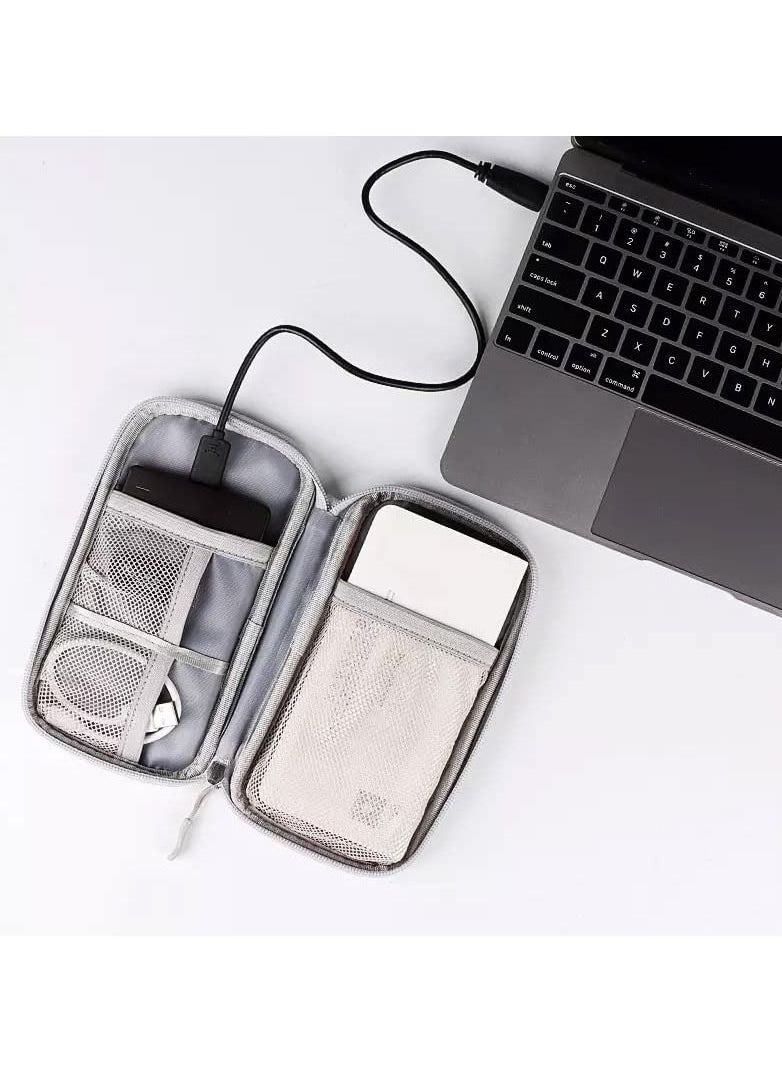 Swift Electronic Accessories Bag, Digital Gadget Organizer Case, Travel Gear Storage Carrying Sleeve Pouch for Cable, USB, Earphones, Portable Hard Drives, Power Banks, Adapters or Camera Accessories Grey  - Image 5