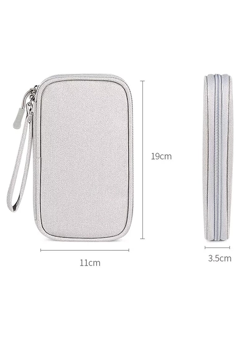 Swift Electronic Accessories Bag, Digital Gadget Organizer Case, Travel Gear Storage Carrying Sleeve Pouch for Cable, USB, Earphones, Portable Hard Drives, Power Banks, Adapters or Camera Accessories Grey  - Image 2
