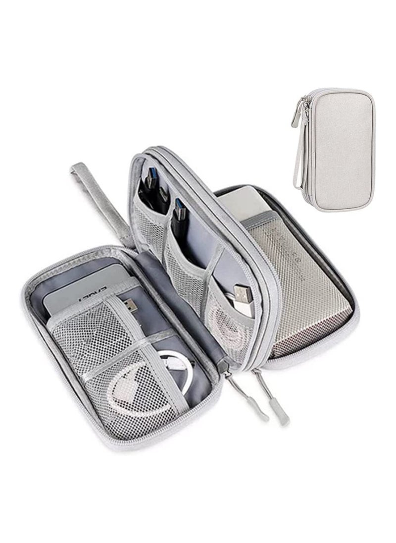 Swift Electronic Accessories Bag, Digital Gadget Organizer Case, Travel Gear Storage Carrying Sleeve Pouch for Cable, USB, Earphones, Portable Hard Drives, Power Banks, Adapters or Camera Accessories Grey  - Image 1