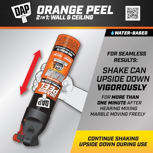 Dap رذاذ داب لت texture قشر البرتقال قائم على الماء 2n1 لرذاذ texture الجدران والأسقف مع فوهة إيم تكنولوجي، أبيض، 25 أونصة (7079850005) - Image 2