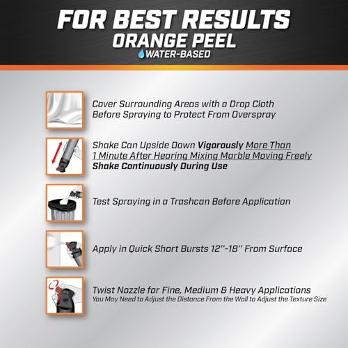 Dap رذاذ داب لت texture قشر البرتقال قائم على الماء 2n1 لرذاذ texture الجدران والأسقف مع فوهة إيم تكنولوجي، أبيض، 25 أونصة (7079850005) - Image 5