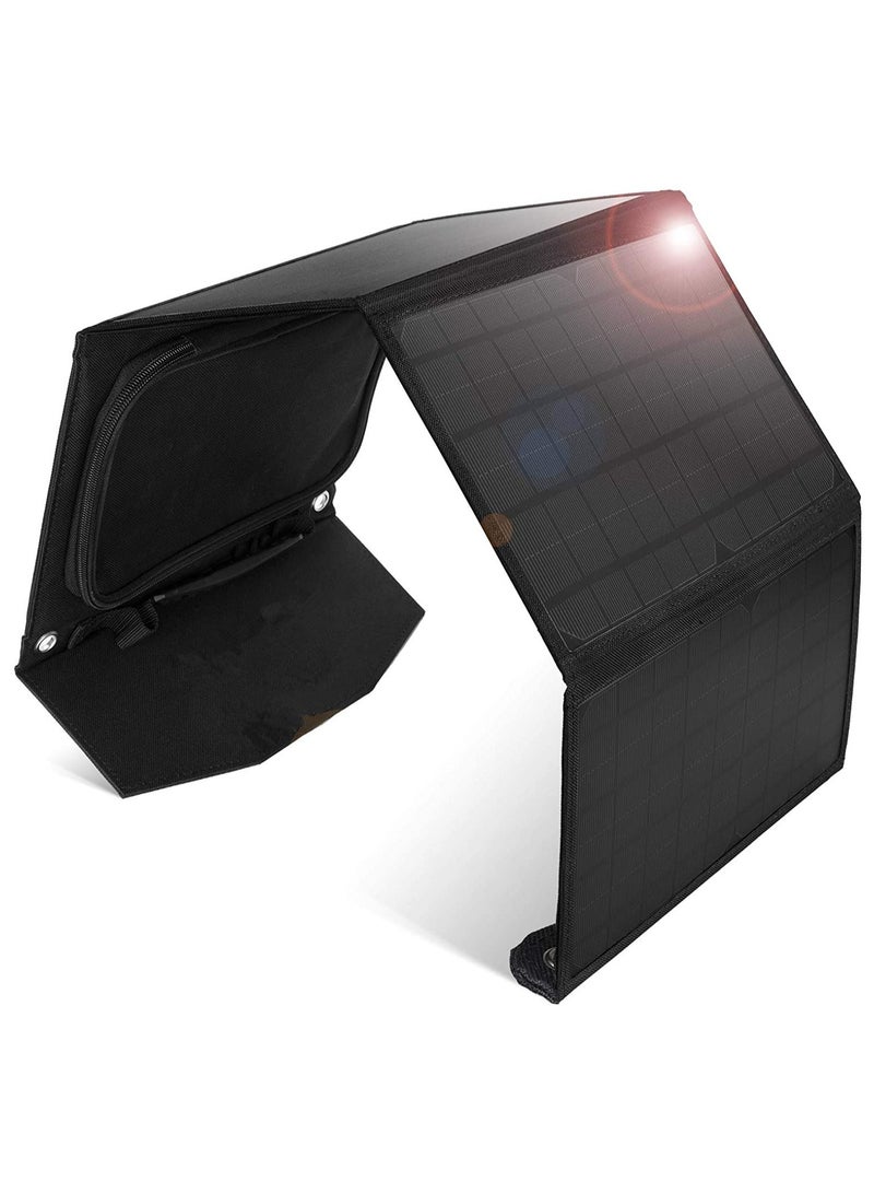 General Portable Solar Charger for Camping - 21W Foldable Solar Panel Charger 2 USB Ports - Waterproof  Durable, Compatible with iPhone, iPad, Galaxy, LG, Nexus, Battery Packs,  All USB Devices  - Image 1