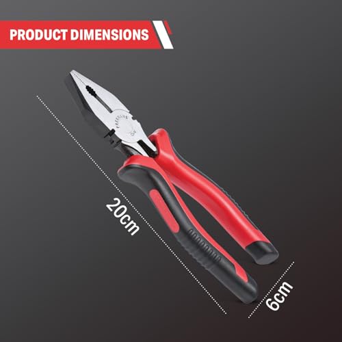 FREEMANS FCP08 Combination Plier with Cellulose Acetate Sleeve for Home DIY & Electrical Applications II Plier for Bending, Holding, Cutting & Pulling etc - 8 Inch (Set of 2) - Image 3