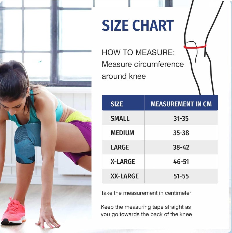 DYNA Knee Cap | Providing 360° Protection | 4-Way Stretchable Knee Support | for Joint Pain Relief, Sports, Running,Gym, Cycling, Exercise | 1 pair | For Men and Women – MEDIUM - Image 3