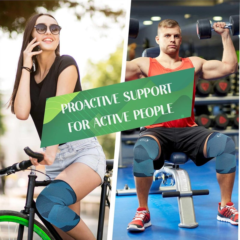 DYNA Knee Cap | Providing 360° Protection | 4-Way Stretchable Knee Support | for Joint Pain Relief, Sports, Running,Gym, Cycling, Exercise | 1 pair | For Men and Women – MEDIUM - Image 4