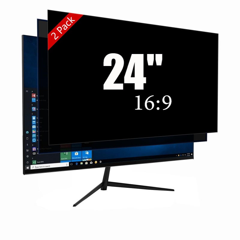 Ceydebne 24 Inch Privacy Screen for Monitor with 16:9 Widescreen Monitor Blue Light Screen Protector - Anti-Glare - Anti-Scratch Protector Film for Data Confidentiality Privacy Shield [2 Pack] - Image 1