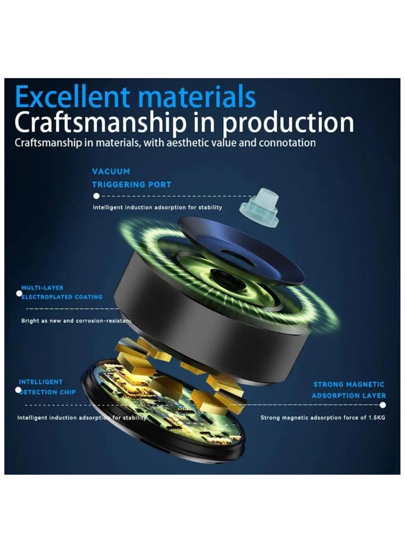 Concretization 【Strong Magnetic Black Technology Mobile Phone Holder】Car and household dual-use, black, 360° rotation, universal suction cup vacuum adsorption is super stable, universal and multi-scene - Image 3