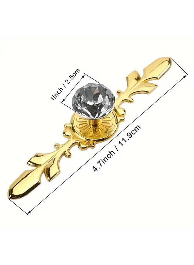Golden Crystal Drawer Handles With Plate 4 7 Inch Length 6 Packs Brushed Finish - Image 5