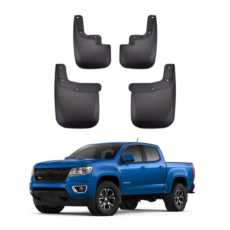 Tecoom Mud Flaps for Chevy ColoradoGMC Canyon Without Flares 20152022 Mud Guards Splash Guards Front and Rear Black Set of 4