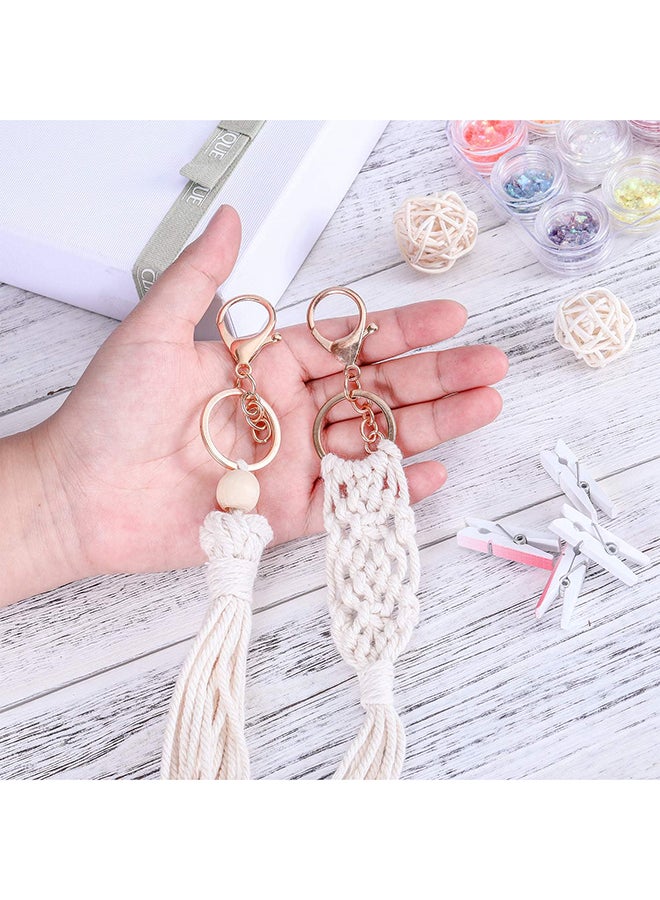 Antikiano Macrame Keychains Boho Macrame Bag Charms with Tassels Car Hanging 8  pieces  - Image 3