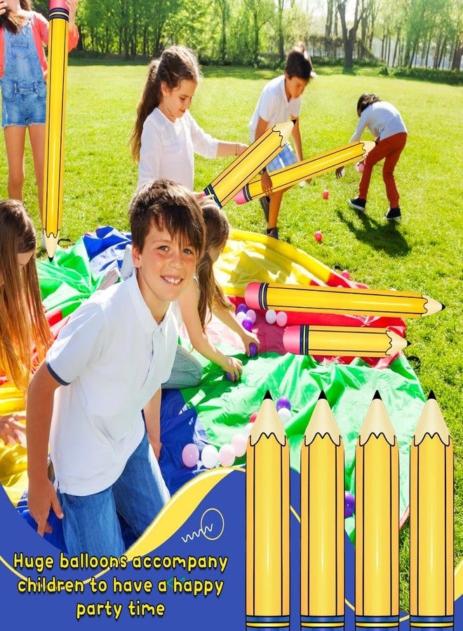 Demonwer 4 Pcs Large Pencil Balloons Back to School Inflatable Pencil Balloon Graduation Party Decoration for Back to School Classroom Garden Room Birthday Party Decorations - Image 4