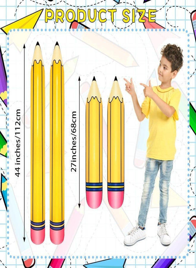Demonwer 4 Pcs Large Pencil Balloons Back to School Inflatable Pencil Balloon Graduation Party Decoration for Back to School Classroom Garden Room Birthday Party Decorations - Image 2