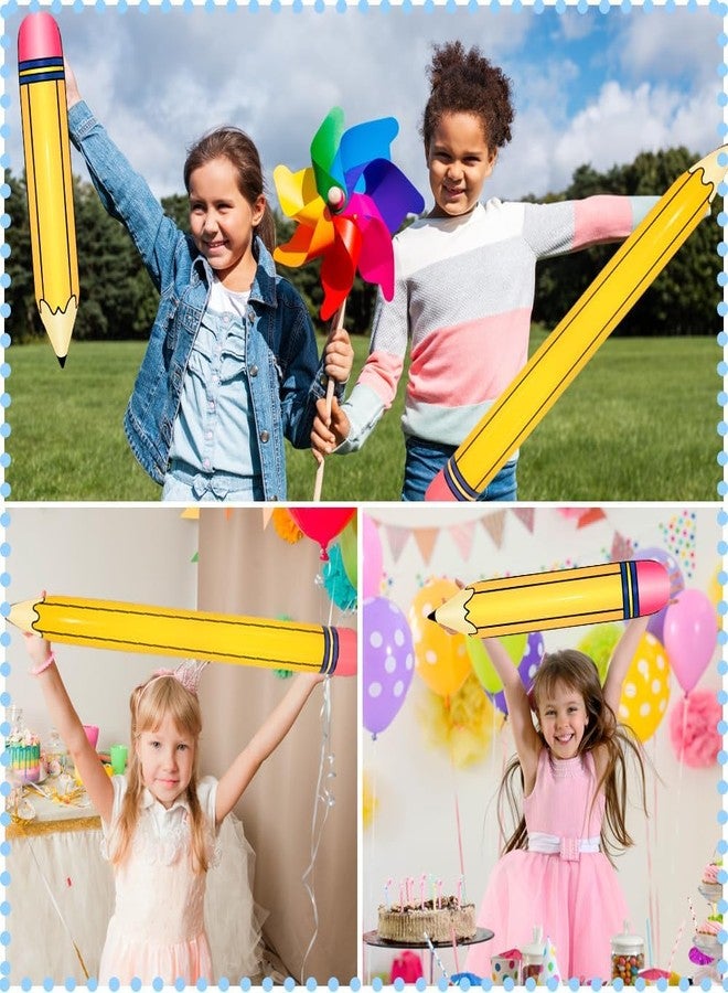 Demonwer 4 Pcs Large Pencil Balloons Back to School Inflatable Pencil Balloon Graduation Party Decoration for Back to School Classroom Garden Room Birthday Party Decorations - Image 5