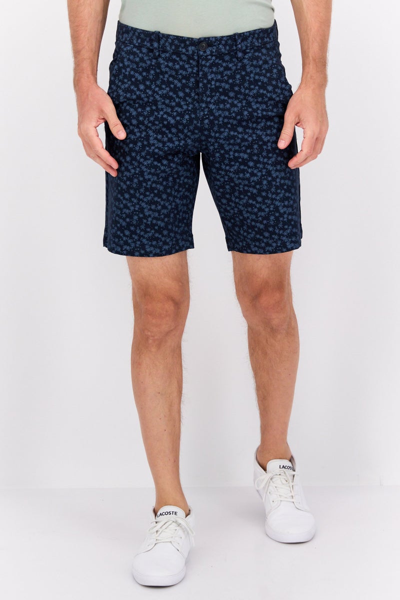 PERRY ELLIS Men All Over Printed Basic Shorts, Navy - Image 1