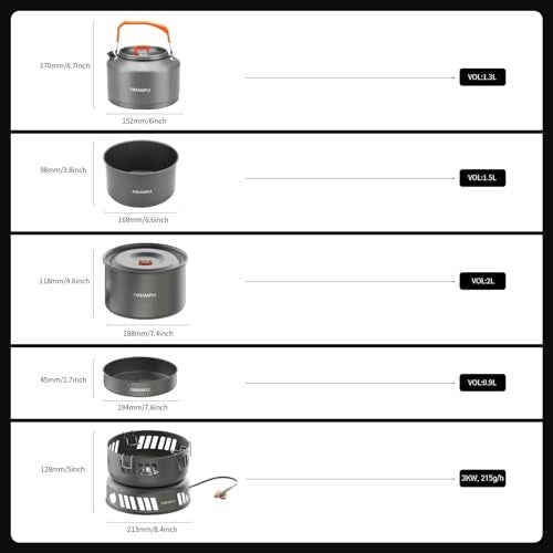 Fire-Maple Fire Maple Versatile Outdoor Cooking Set Gas Stove Aluminum, Compact & Durable Camping Cookware Kit - Image 5
