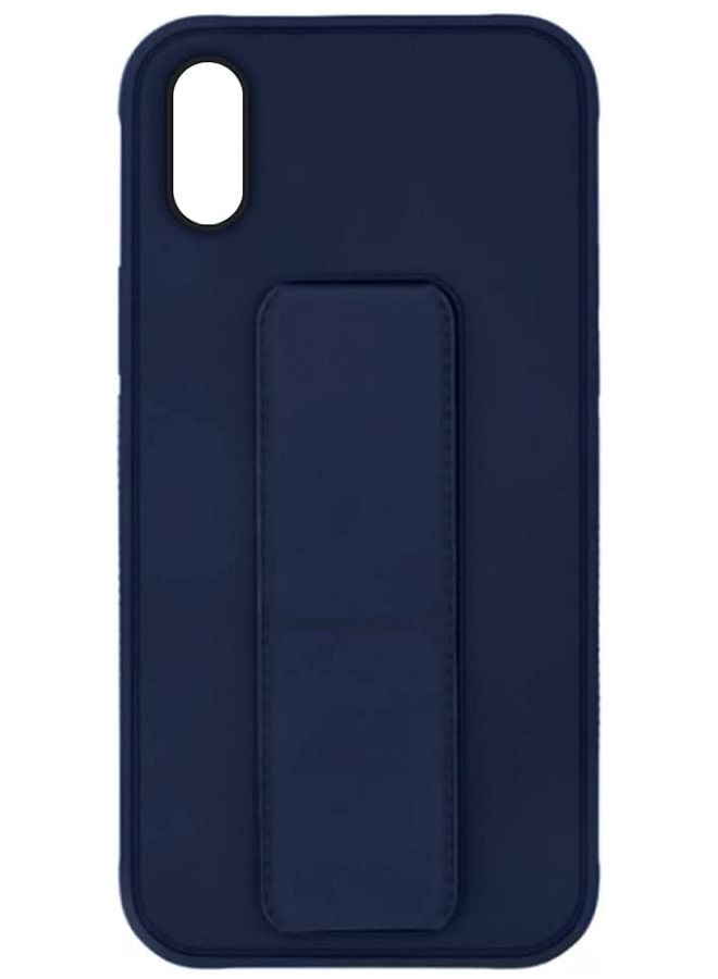 Zolo Finger Grip Holder and standing cover with Car Magnetic Multi-function Shockproof Protective Case Cover For iPhone Xs Max Dark Blue - Image 2