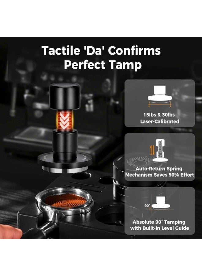 51MM V6 Impact Espresso Tamper with Sound Feedback, 15lb/30lb Interchangeable Springs, Espresso High Tamper with Triple-spring System, Fits Over 51mm portafilters - Image 2