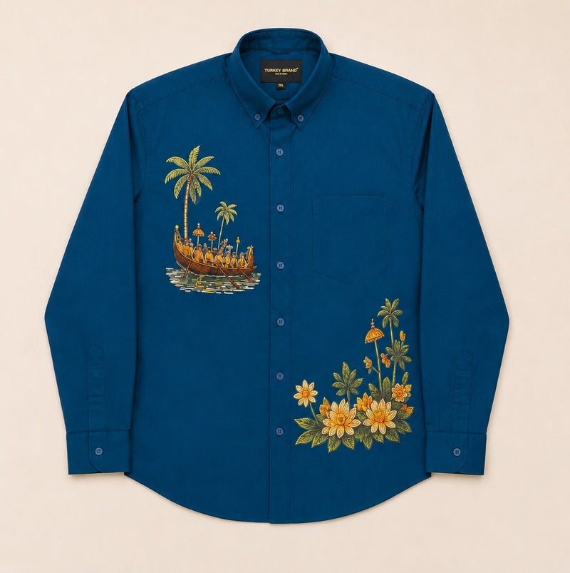 meeshakaran.com Men's Premium Kerala Heritage Printed Shirt and Mundu combo - Image 2