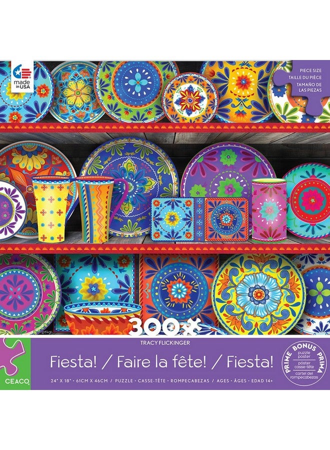 Ceaco - Tracy Flickinger - Fiesta! - 300 Oversized Piece Jigsaw Puzzle - Image 2