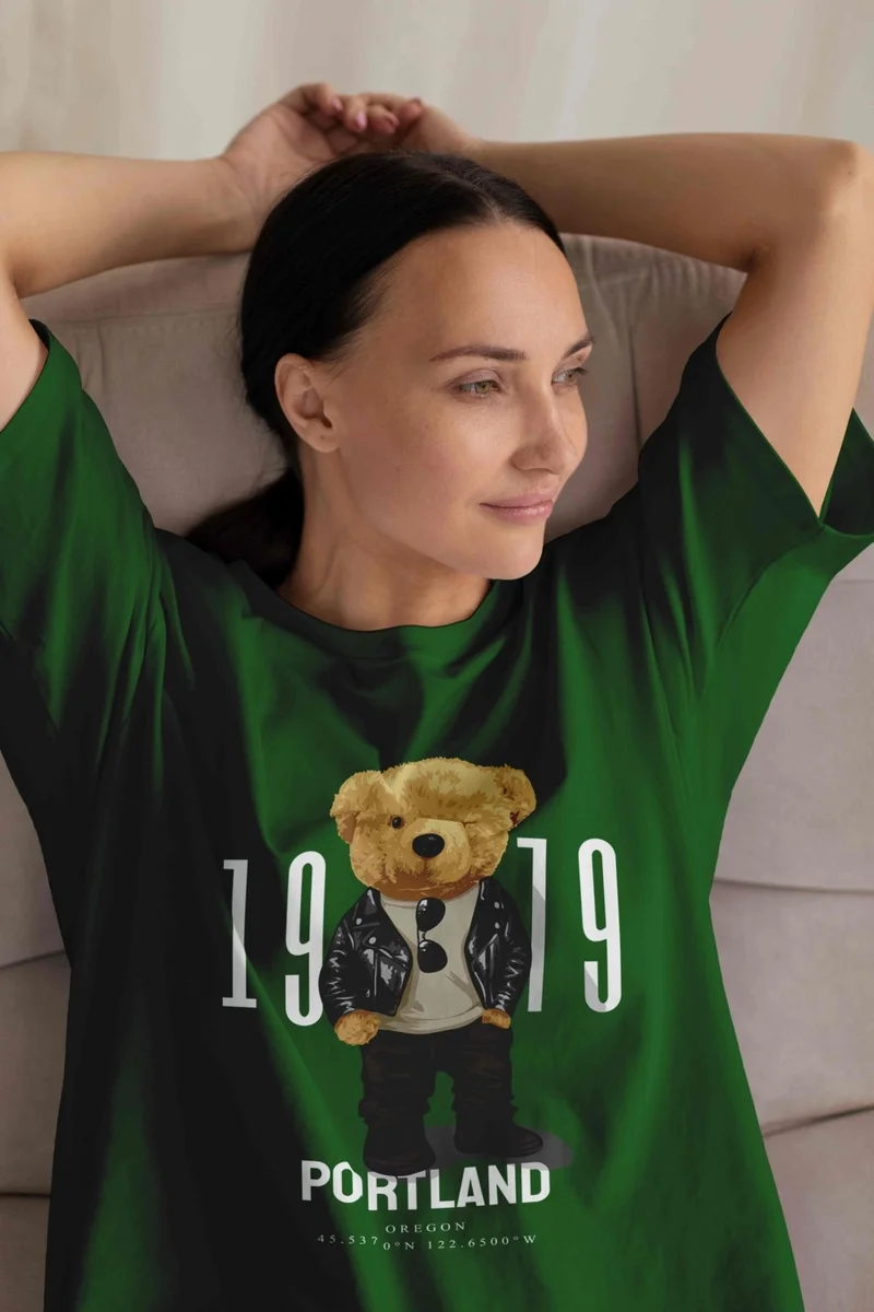 DogFish Women's Dark Green Cotton Crew Neck Crop T-Shirt