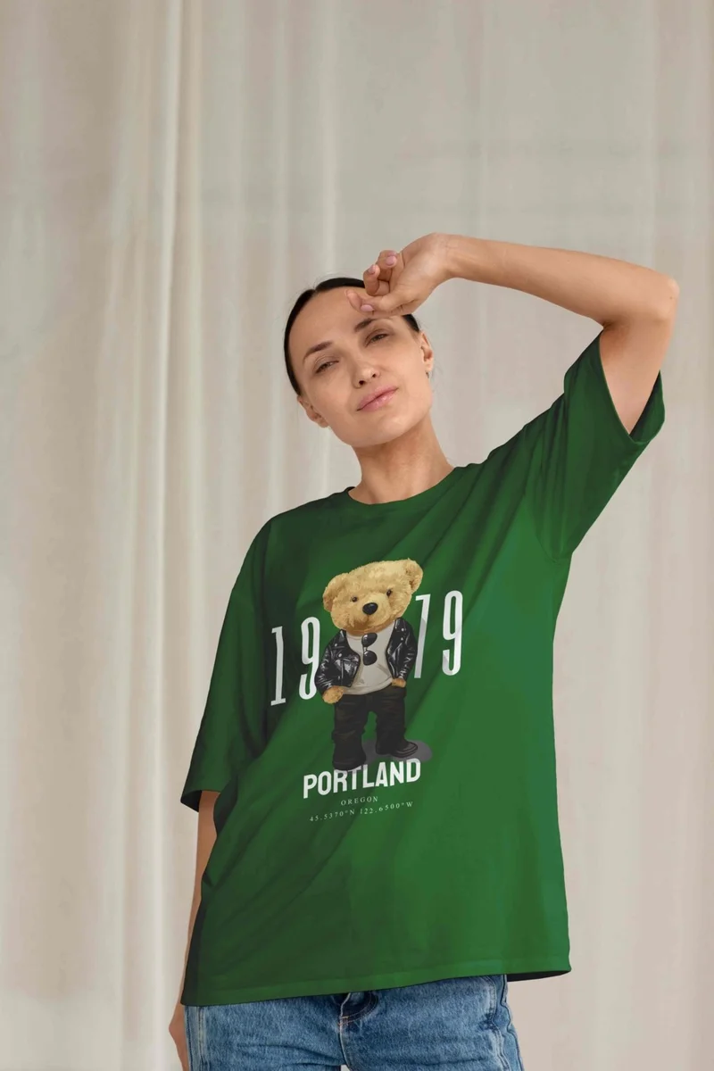 DogFish Women's Dark Green Cotton Crew Neck Crop T-Shirt