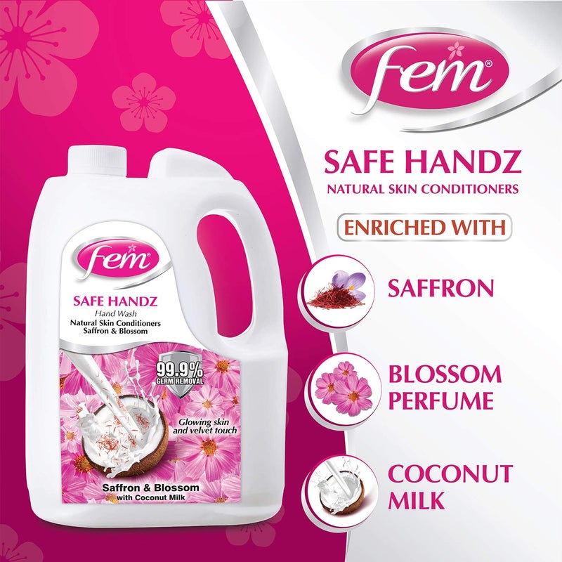 Fem Safe Handz Hand Wash Enriched with the Goodness of Saffron Blossom with Coconut Milk 5 L - Image 2