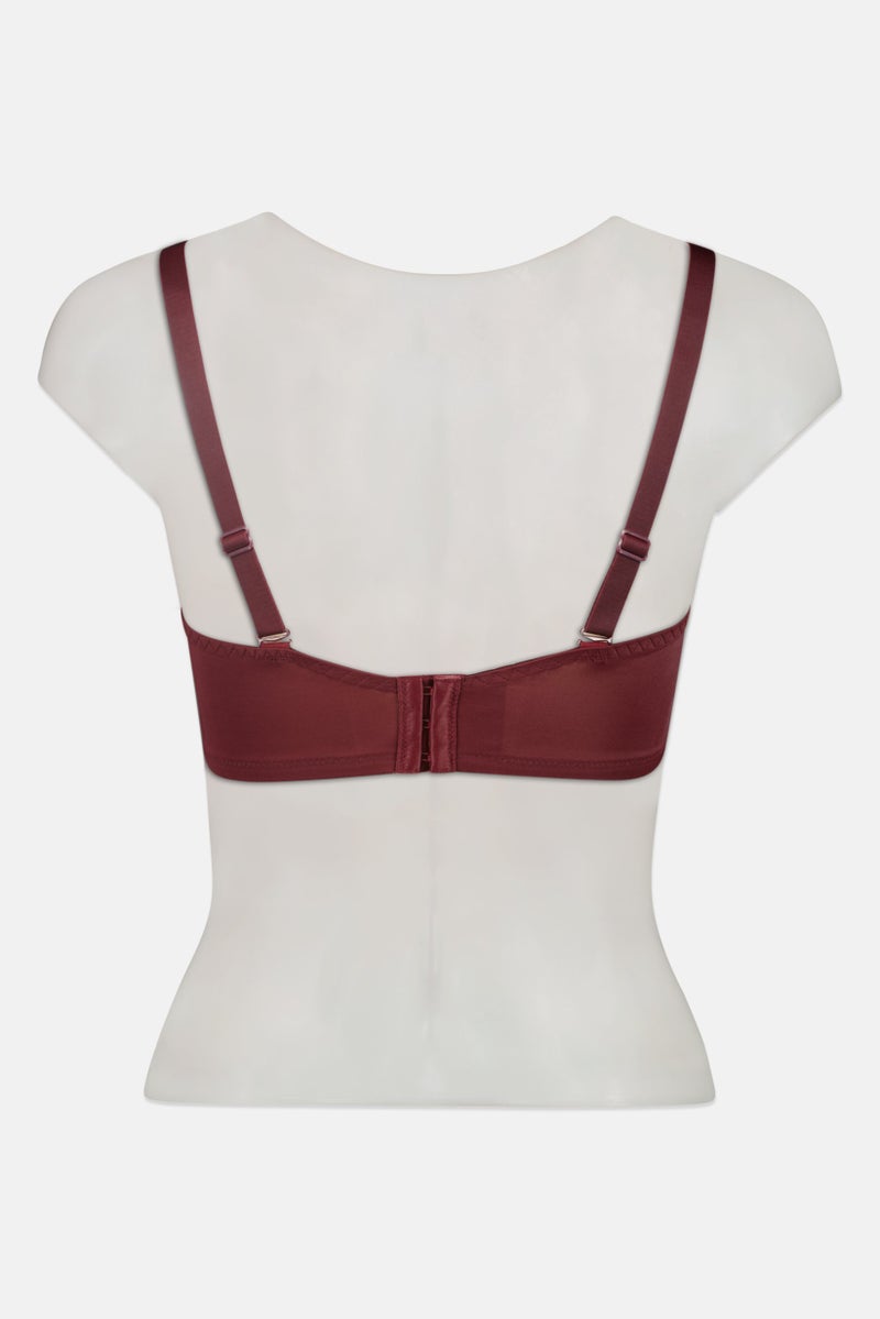 TRIUMPH حمالة صدر نسائية بسيطة سادة مبطنة، بورجوندي - Image 2