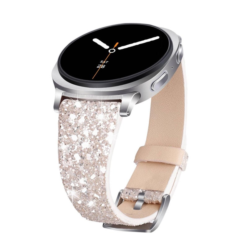سوار ساعة ذكية متوافق باللون Starlight قابل للتعديل مع Samsung Galaxy Watch بملاءمة قابلة للتعديل وحزام بديل للاستخدام اليومي أثناء التنقل للطاولة للاستخدام الداخلي - Image 1