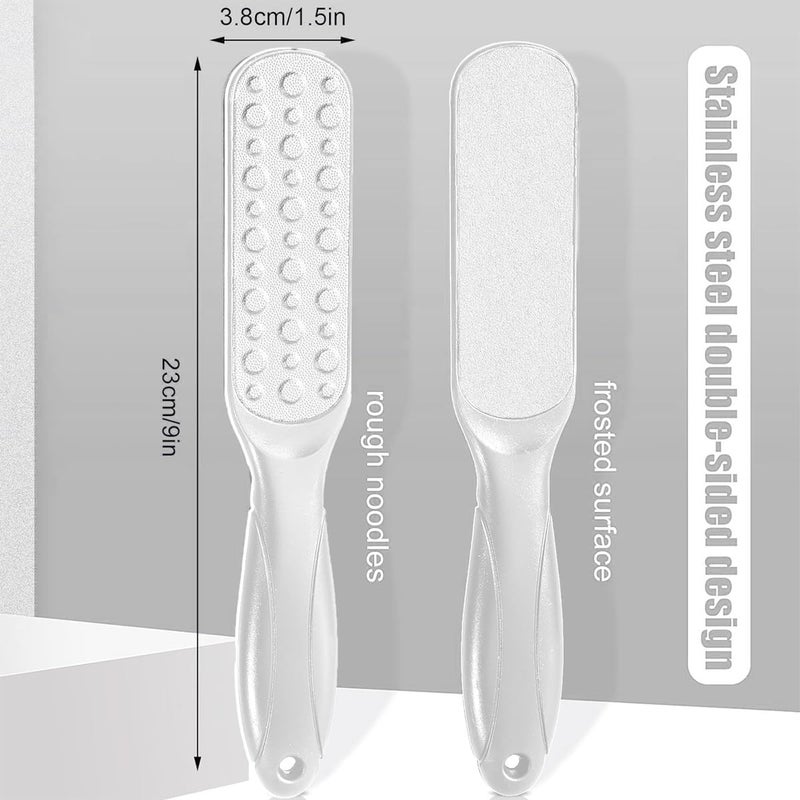 Foot File - Double Sided, Pedicure Foot Scrubber, Scraper Callus Remover, Foot Rasp For Cracked Heel & Foot Corn Removal, Dead Skin Exfoliator For Feet, (White) - Image 3