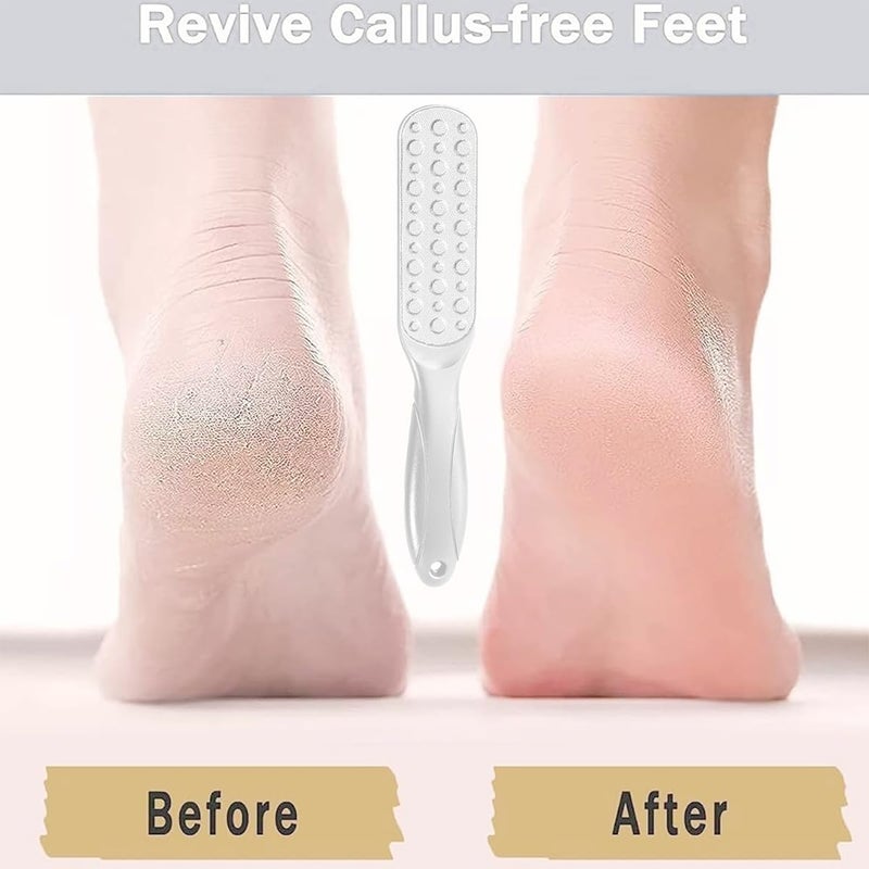 Foot File - Double Sided, Pedicure Foot Scrubber, Scraper Callus Remover, Foot Rasp For Cracked Heel & Foot Corn Removal, Dead Skin Exfoliator For Feet, (White) - Image 5