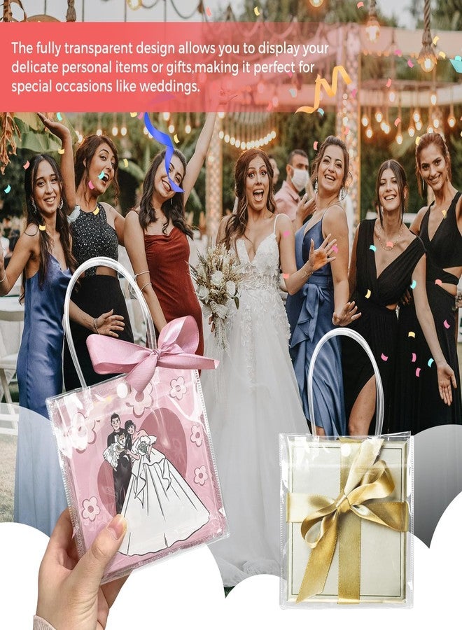 BadenBach 15 PCS Clear Gift Bags with Handles, 6.9 x 6.9 x 3.5 Inch Small Clear Plastic Party Favor Bag Transparent Goodie Tote Bag Gift Wrap Bags Bulk for Wedding Baby Shower Birthday Mother's Day - Image 5
