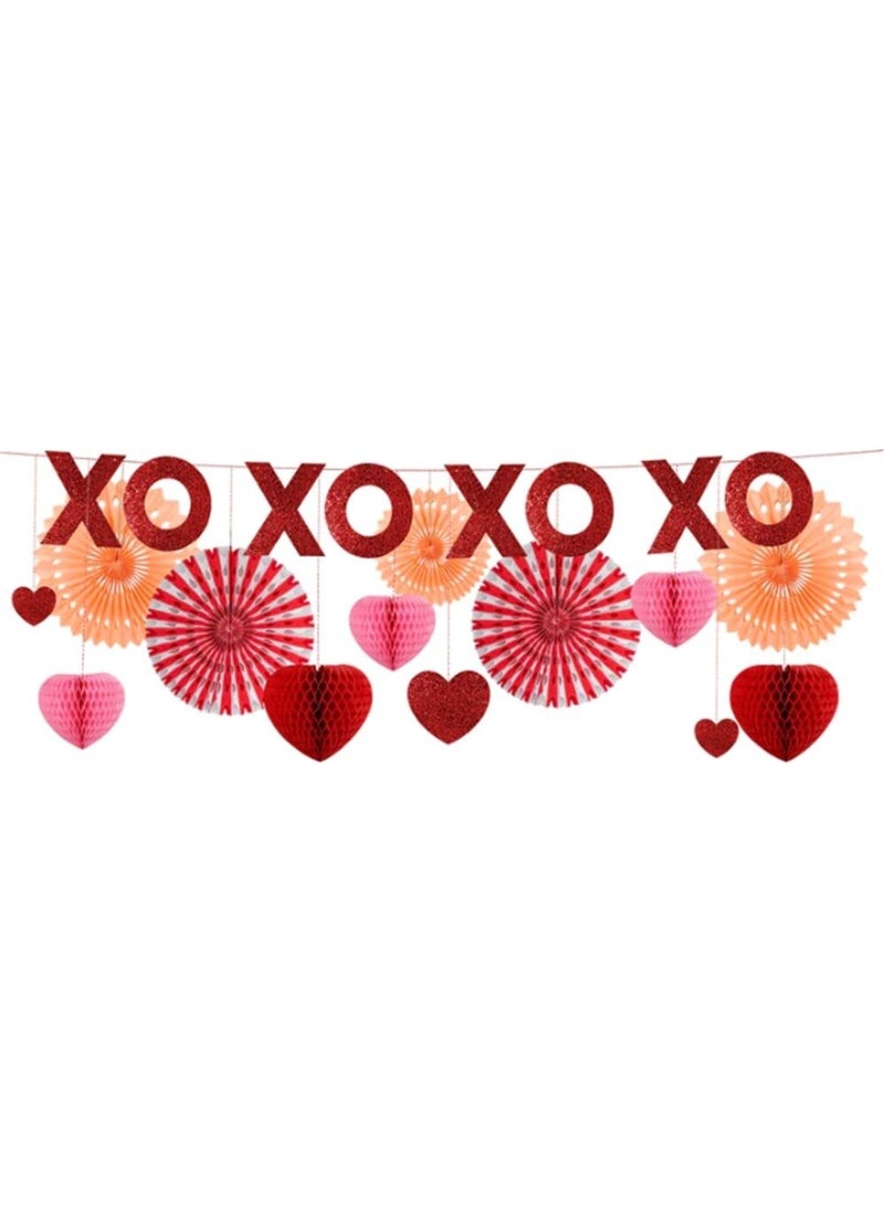 Meri Meri - Honeycomb Valentines Garland - Honeycomb Valentine's Day Hanging Ornament  - Image 1