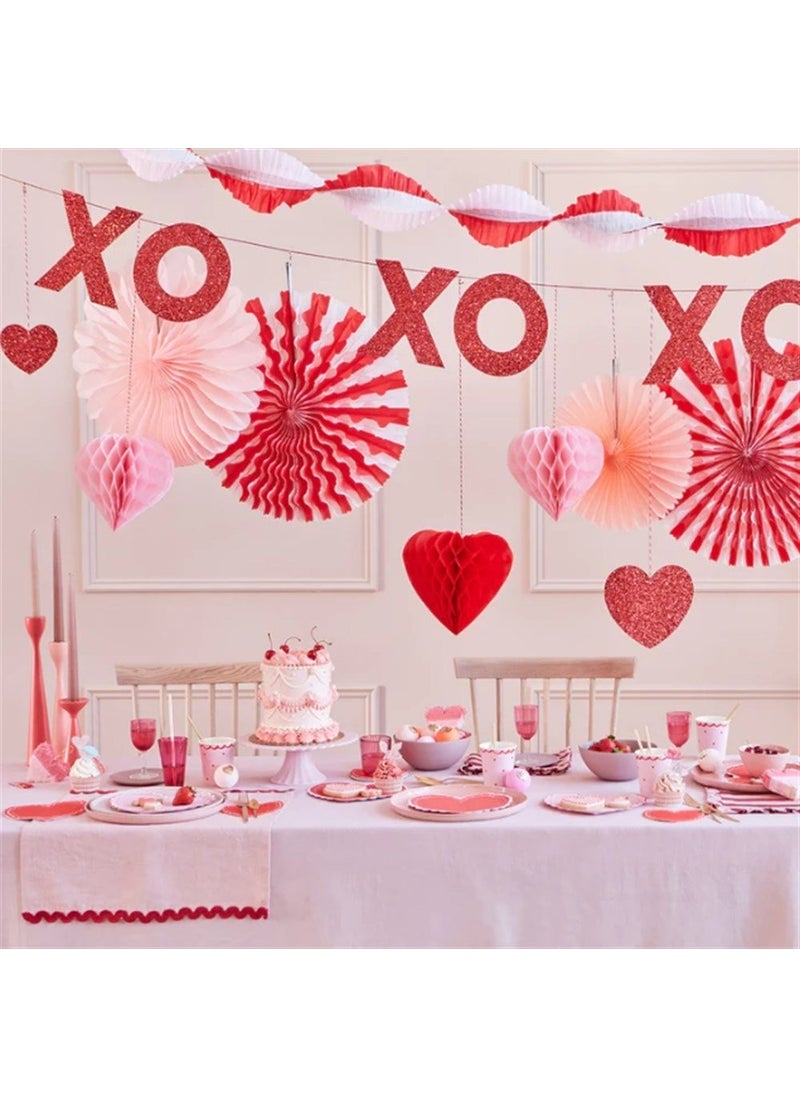 Meri Meri - Honeycomb Valentines Garland - Honeycomb Valentine's Day Hanging Ornament  - Image 2