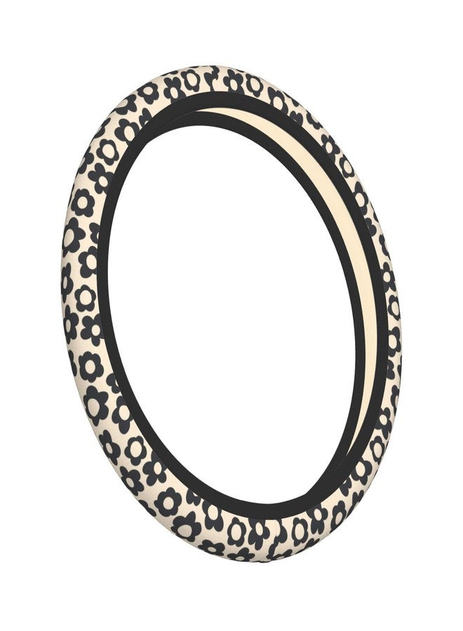YANGDADA Flowers Vintage Groovy Steering Wheel Cover Universal 15 Inch Cute Car Accessories Protector for Women Men - Image 2