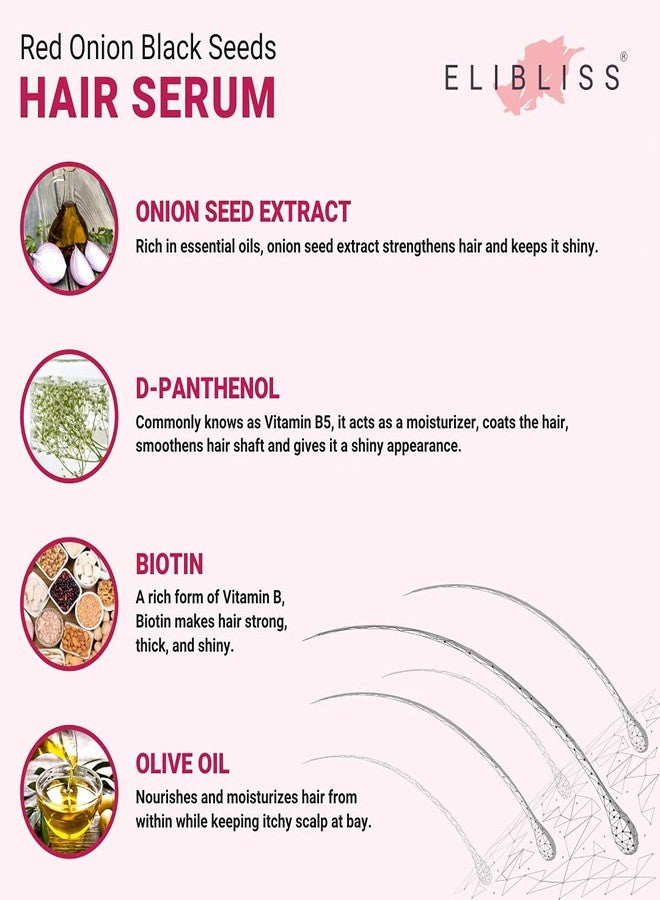 إليبليس سيروم الشعر إيليبليس بالبصل الأحمر وحبة البركة مع البيوتين، مضاد للتجعد، مقوي ومغذي للشعر - Image 3