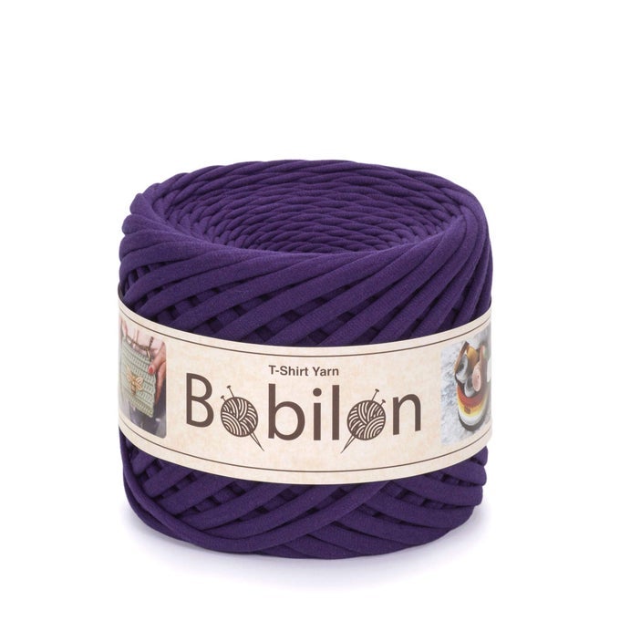 COTTON TSHIRT YARN 35 MM JERSEY RIBBON FOR CROCHET KNITTING MACRAME DIY CRAFTS 110 YARDS FETTUCCINI ZPAGETTI STYLE ORGANIC COTTON THREAD VIOLET