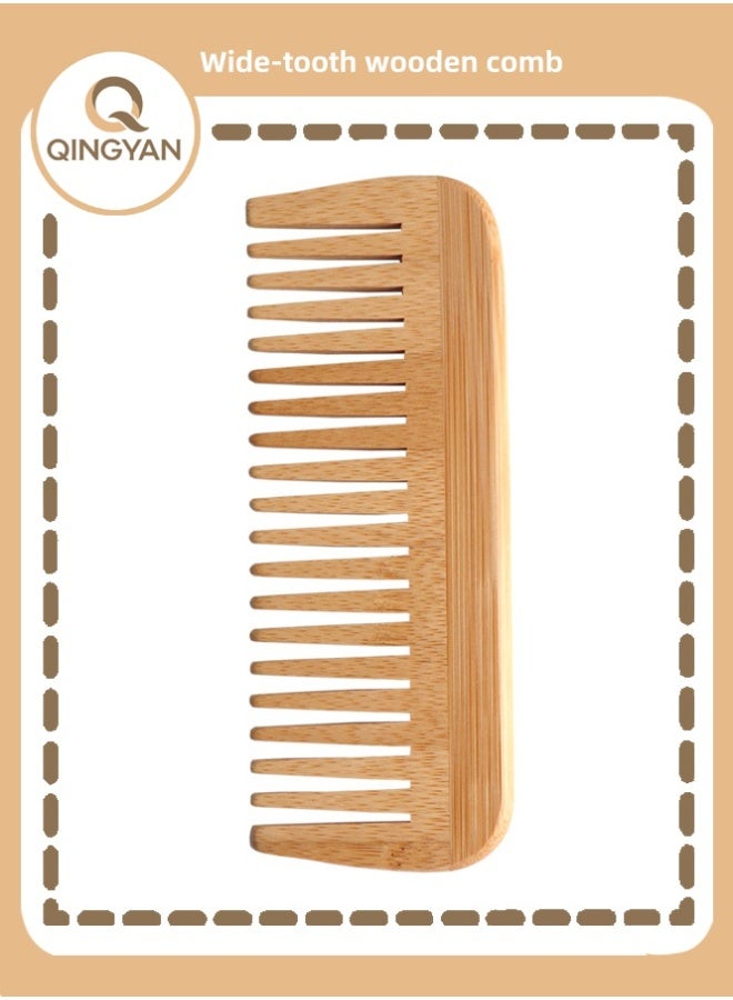 QINGYAN Wide-tooth wooden comb made of natural bamboo - Image 1