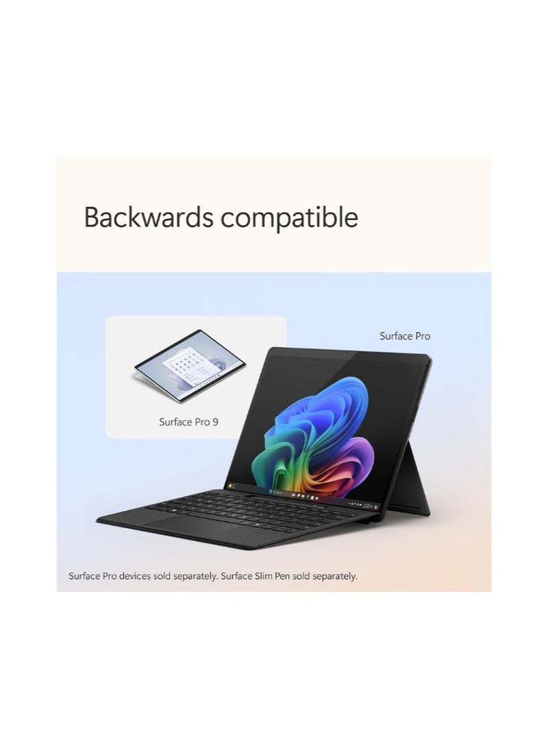 Microsoft Surface Pro Flex Keyboard With Pen Storage Alcantara Keyboard for Surface Pro 8/9/11th Edition, Windows 11 Copilot+ PC, English/Arabic, Black - Image 5