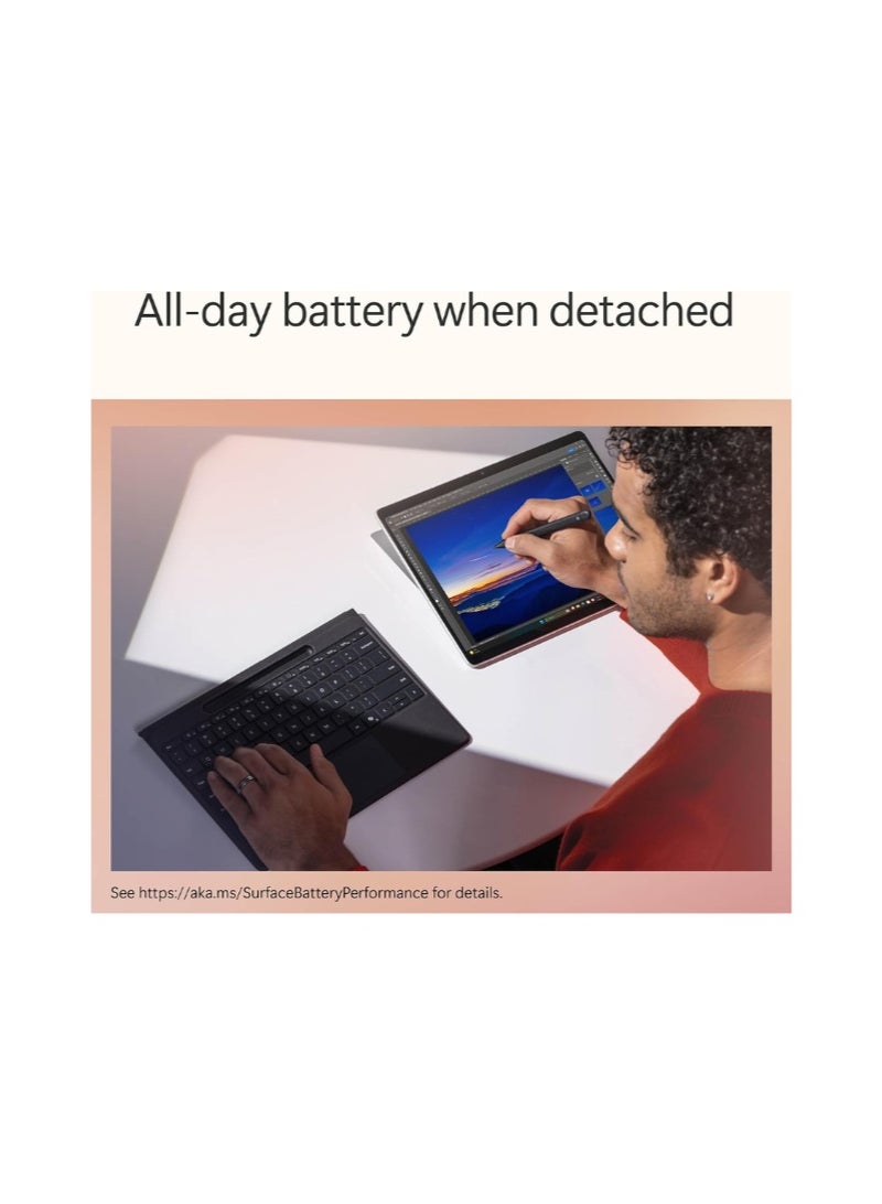 Microsoft Surface Pro Flex Keyboard With Pen Storage Alcantara Keyboard for Surface Pro 8/9/11th Edition, Windows 11 Copilot+ PC, English/Arabic, Black - Image 3