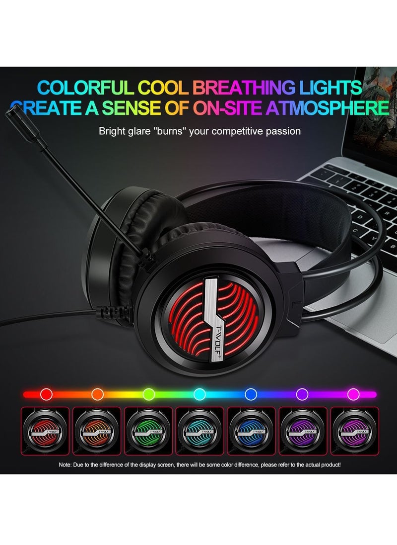 T-WOLF Luminous Wired Gaming Headset  - Image 5