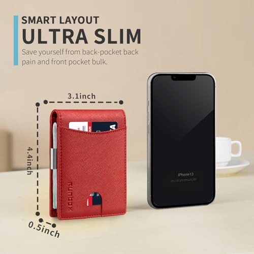RUNBOX Money Clip Slim Wallets for Men RFID Blocking 11 Card Holder Minimalist Small Leather Bifold Men's Front Pocket Wallet Gift Box - Image 3