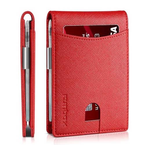 RUNBOX Money Clip Slim Wallets for Men RFID Blocking 11 Card Holder Minimalist Small Leather Bifold Men's Front Pocket Wallet Gift Box - Image 1