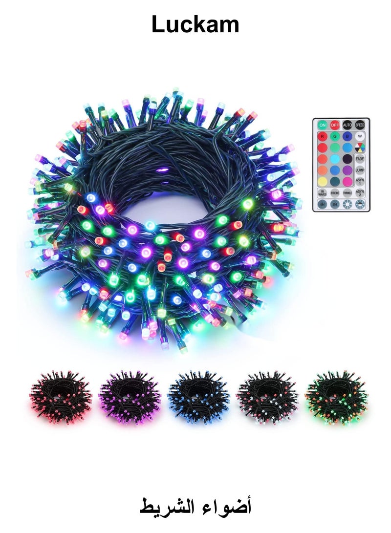 Luckam Strip Lights, RGB Lights, 66ft 200 LED Color Changing Light with Remote, Dimmable Lights Outdoor Indoor, Waterproof Indoor Wedding Party Decorations - Image 1