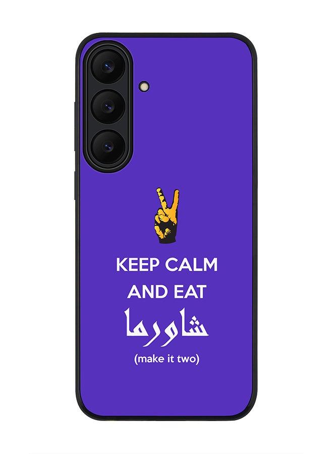Stylizedd For Samsung Galaxy S25 FE Case,Slim fit Camera Protection, Shockproof Thin Phone cover  - Keep Calm And Eat Shawarma (Blue)