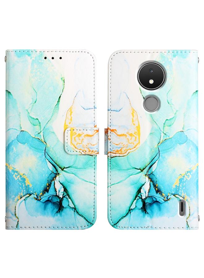 S-TOP Case For Nokia C21 PT003 Marble Pattern Flip Leather Phone Case - Image 2