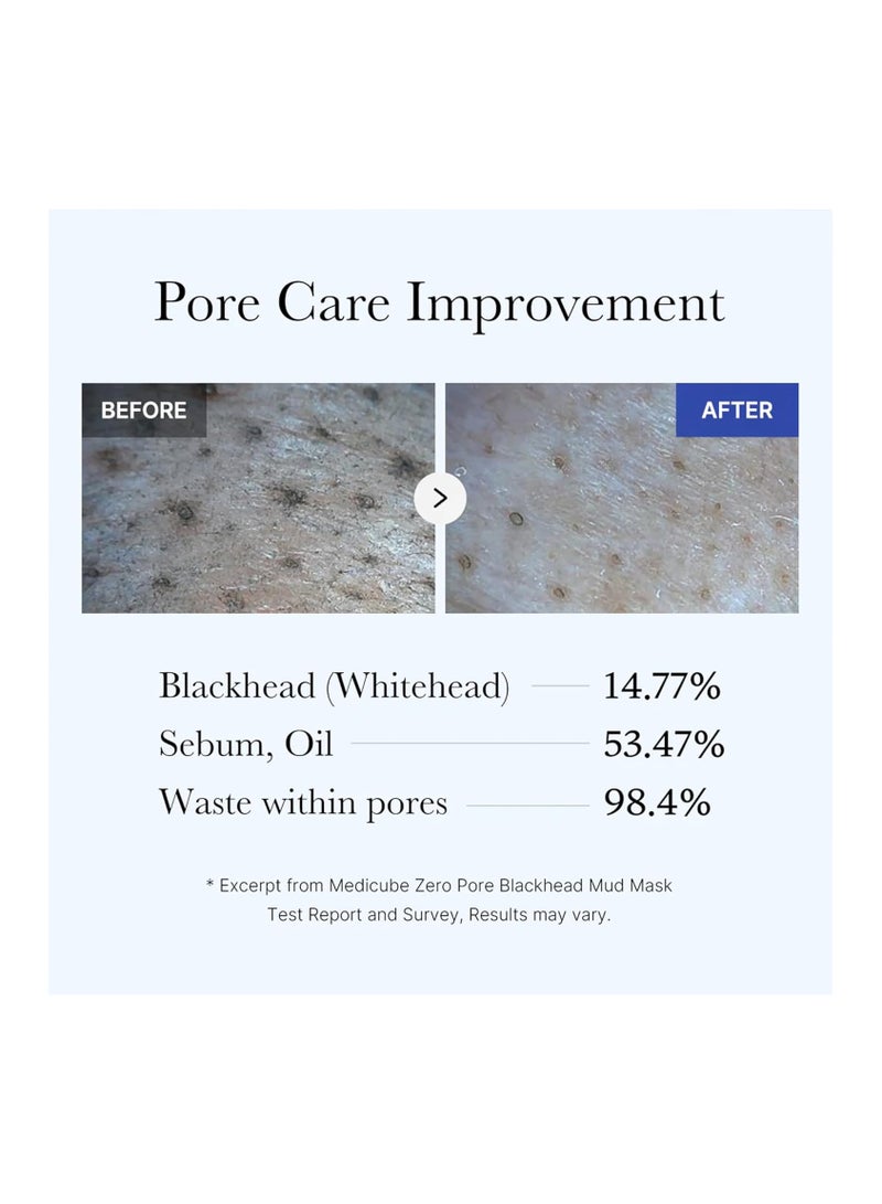 Medicube Zero Pore Blackhead Mud Facial Mask - Skin Cooling & Pore Tightening - 3 Minute Quick Dry Formula with AHA, BHA, PHA, and Pore-Purifying Clay - Korean Face Mask - Image 5