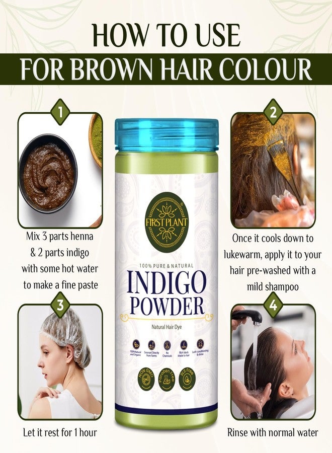 First Plant Organic Indigo Powder for Black Hair, Natural Herbal Hair Dye, Chemical-Free, 200 grams - Image 4