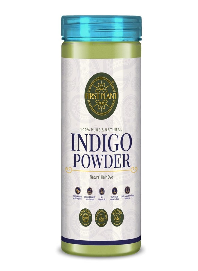 First Plant Organic Indigo Powder for Black Hair, Natural Herbal Hair Dye, Chemical-Free, 200 grams - Image 1