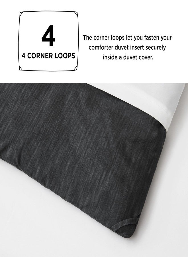 Bedsure طقم لحاف كاليفورنيا كينغ من Bedsure - بياضات ناعمة سوداء لجميع الفصول، طقم سرير مصبوغ كاتيون، 3 قطع، 1 لحاف بحجم كاليفورنيا كينغ (104"x96") و2 غطاء وسادة (20"x36"+2)  - Image 4