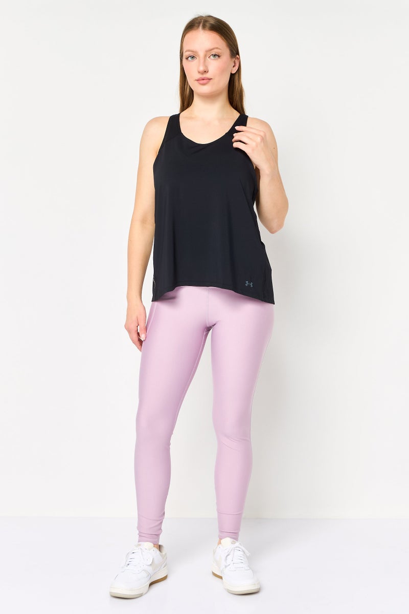 UNDER ARMOUR Women Fitted Sleeveless Iso Chill Running Tank Top, Black - Image 3